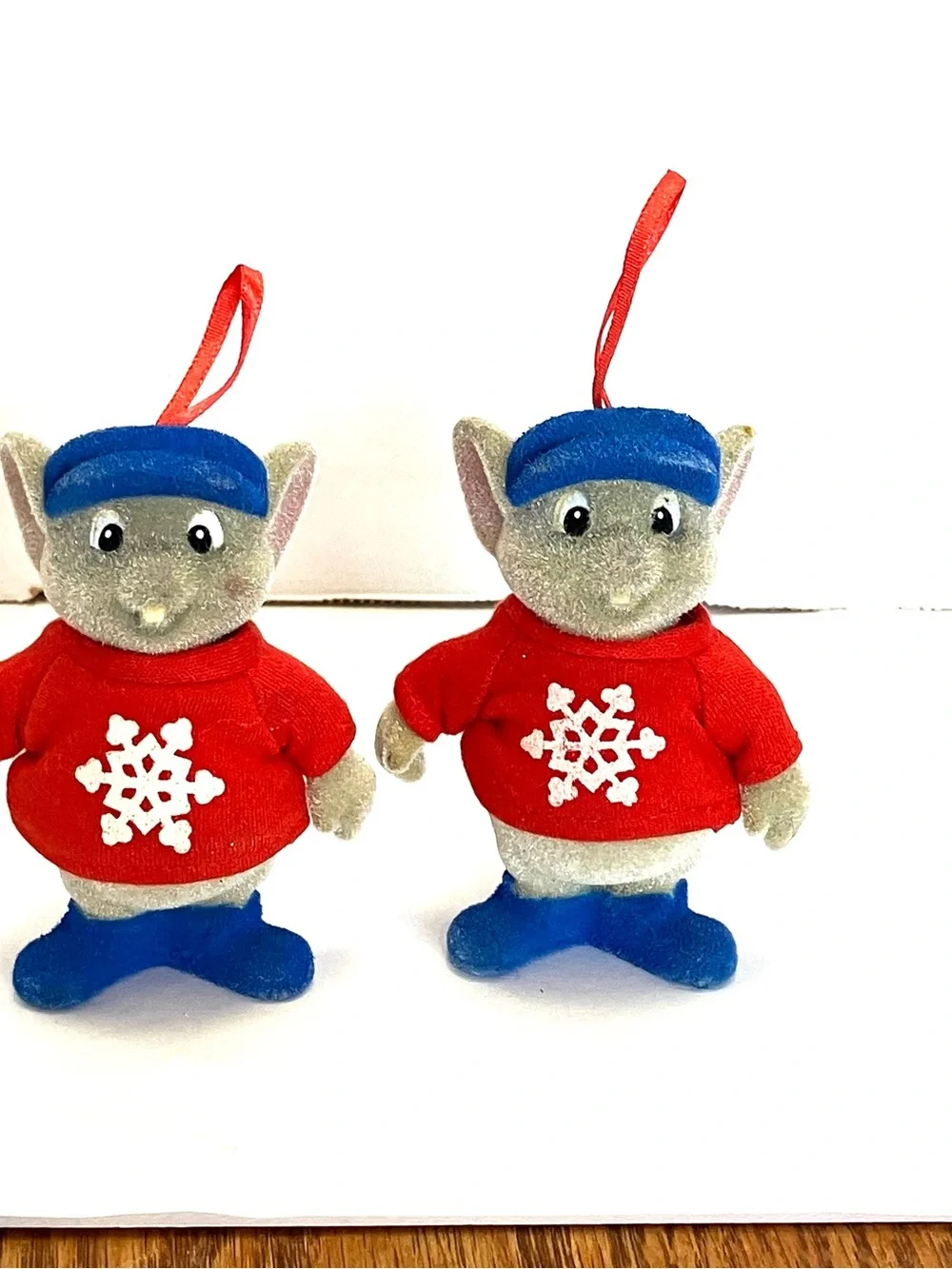 Disney 1990 Rescuers Down Under Bernard Flocked Ornaments Set Of  Read